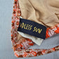 Endless Sun Orange Floral Triangle Tie Beach Bikini Bralette Swim Top S Small