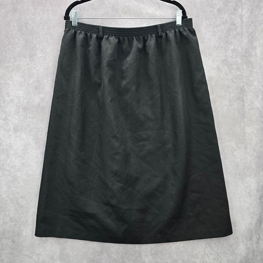 Just For Women Black Knee Length Executive Office Formal Belted Skirt Plus 18W