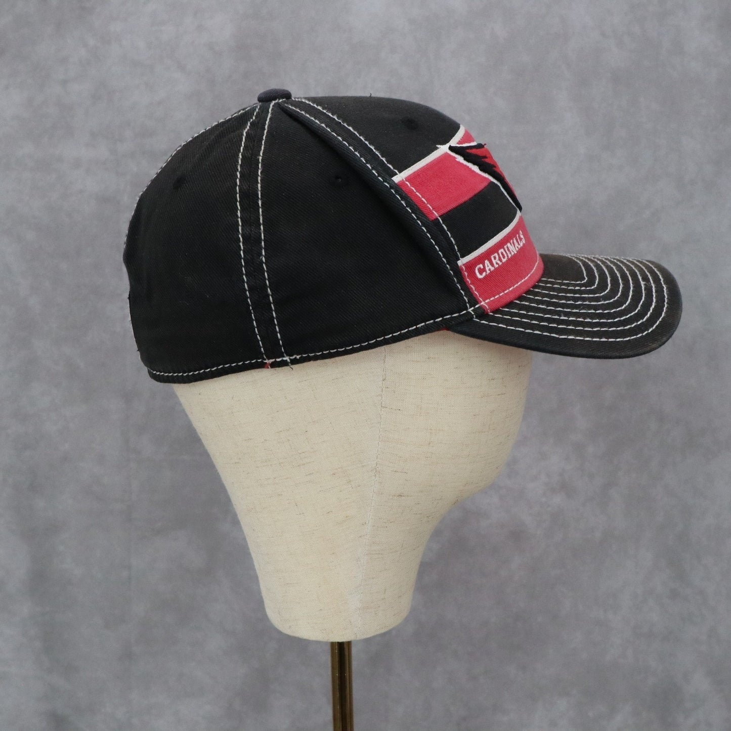 Reebok Onfield Black Red Arizona Cardinals Stitch Fitted Baseball Cap Hat S/M