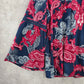 New Directions Blue Burgundy Flare Sleeve Lace Floral Paisley Top Shirt Plus 1XL