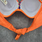 Gata Brenzeada Orange Bikini Top Halter Tie Swimwear Padded Swimsuit Small