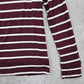 41 Hawthorn Burgundy White Stripe Long Sleeve Classic Blouse Top Medium