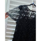 Black Lace Sequin Whimsy Goth Fairy Sparkly Gothic Glam Holiday Dress Plus 24W
