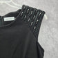 Calvin Klein Black Silver Beaded Knee Length Stretchy Dress Large 12