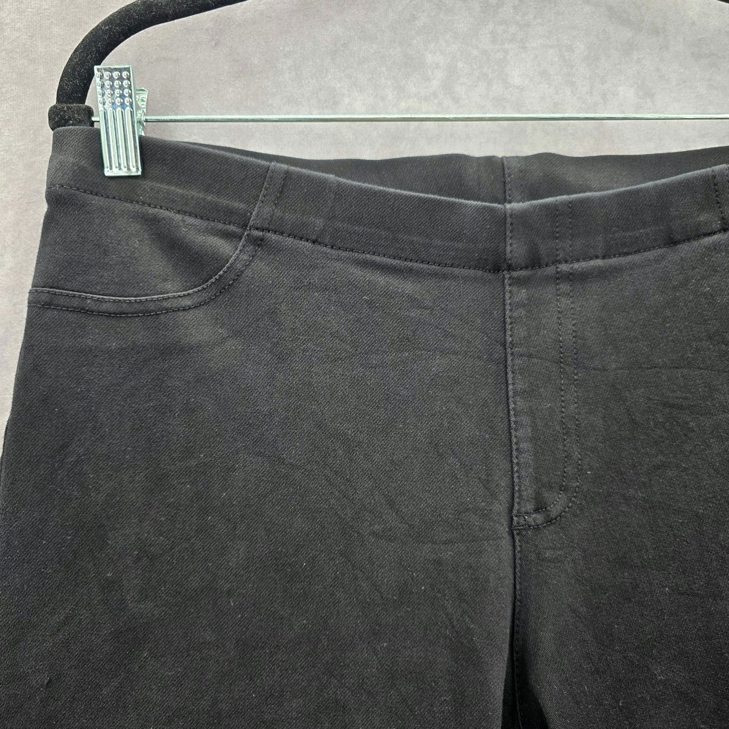 Faded Glory Black Stretch Flat Front Bermuda Bottoms Pants Shorts XL 16/18