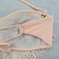 Orange Pink Ombre Cutout Tie Padded Beach Bikini Bralette Swim Top S Small