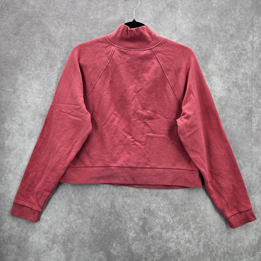 A New Day Red Long Sleeve High Neck Cropped Cotton Sweater Cardigan Medium