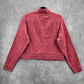 A New Day Red Long Sleeve High Neck Cropped Cotton Sweater Cardigan Medium