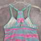 Pink Blue Print Racerback Padded Swimwear Tankini Tank Top Small S