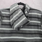 Dickies Gray Black Stripes Fleece Hoodie Full Zip Jacket Coat VTG Y2K Large L 7
