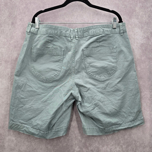 Lee Gray Mid Rise Regular Fit Flat Front Bermuda Bottoms Pants Shorts Plus 16