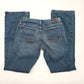 Calvin Klein Blue Floral Low Rise Flare Denim Jeans Pants Bottom S Small 4