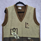 Lcooltex Brown Western Tribal Sleeveless Vintage Y2K Knit Wear Vest Extra Large