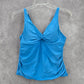 Time and Tru Blue Crisscross Padded Swimwear Tankini Tank Top Medium M 8-10