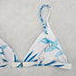 White Floral Padded Sports Bra Active Bikini Bralette Swim Top S Small