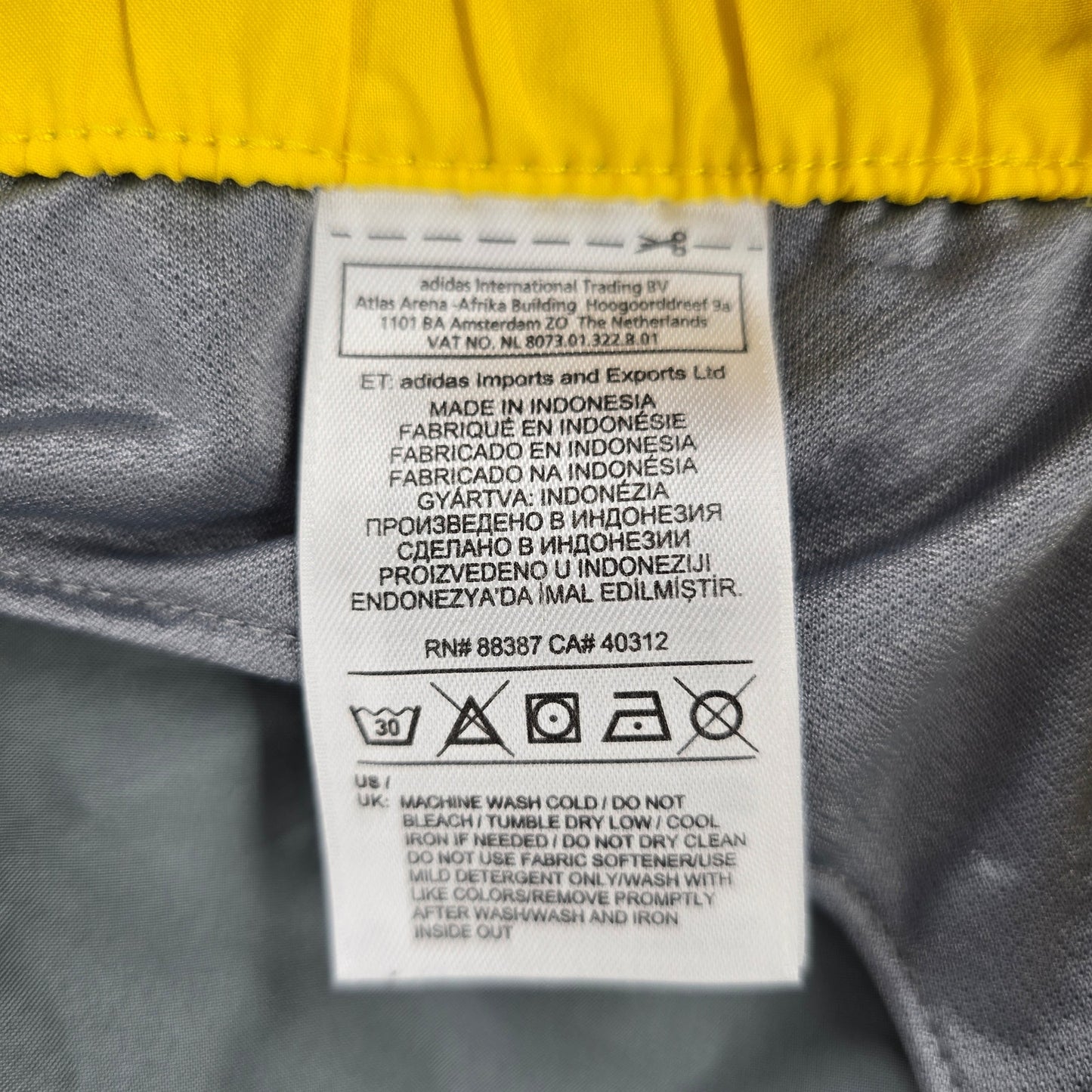 Adidas Gray Yellow Running Athletic Active Climalite Pants Shorts Small