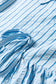 Sky Blue Stripe Bow Knot Textured Short Puff Sleeve Babydoll Blouse