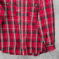 Haggar Red Plaid Mens Button Down Work Casual Long Sleeve Dress Shirt XL