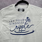 Let Your Kindness Ripple Blue Handmade Cotton White Boho Tshirt Small