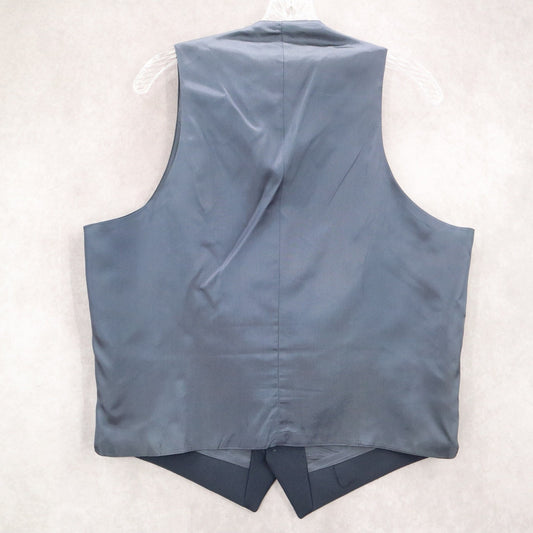 Navy Blue 5 Button Peak Welt Pocket Waistcoat Formal Tuxedo Suit Vest Medium 42R