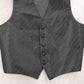Brandon Michael Black 5 Button Peak Pattern Waistcoat Tuxedo Suit Vest Large 46R