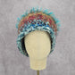 Blue Funky Vintage Y2K Bucket Beanie Skater Brown Fringe Knit Crochet Whimsy Hat