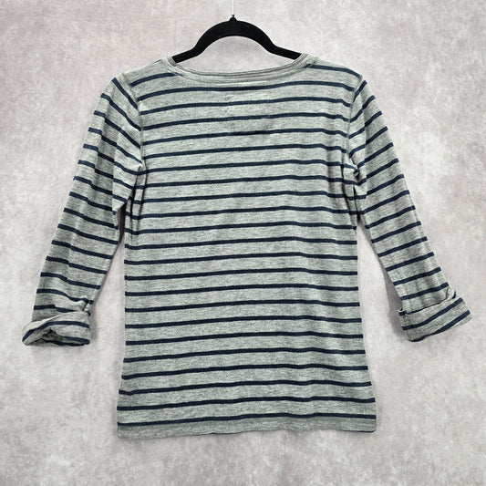 Abercrombie & Fitch Gray Blue Stripe Cotton Casual Blouse Top Extra Small XS