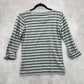 Abercrombie & Fitch Gray Blue Stripe Cotton Casual Blouse Top Extra Small XS