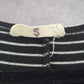 060. Black White Striped Stretchy Flare Short Sleeve Knee Length Dress Small