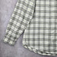 Faded Glory Gray Plaid Stripe Long Sleeve Flannel Button Up Top Shirt Medium