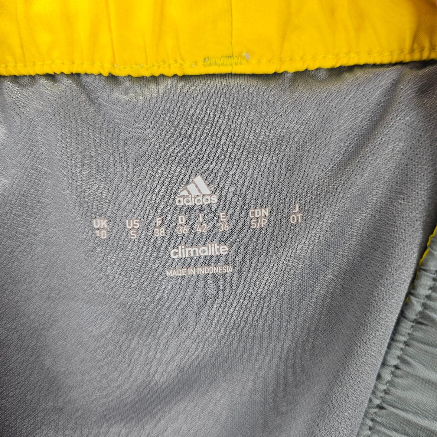 Adidas Gray Yellow Running Athletic Active Climalite Pants Shorts Small