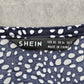 Shein Navy Blue Polka Dot Balloon Long Sleeve High Low Boho Peasant Small