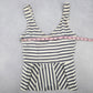 Cupshe Gray White Stripes Tankini Swimwear Crop Padded Top Beach XS Extra Small
