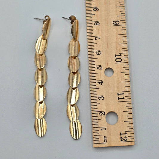 Gold Stacked Long Dangle Stud Earrings Fashion Jewelry E73