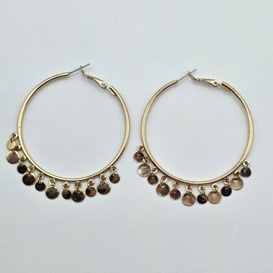 Gold Circle Hoop Dangle Hook Earrings Fashion Jewelry E75