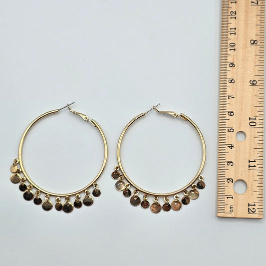 Gold Circle Hoop Dangle Hook Earrings Fashion Jewelry E75