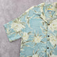 Tropical Group Blue Beach Palm Tropical Surf Island Vintage Hawaiian Shirt Large