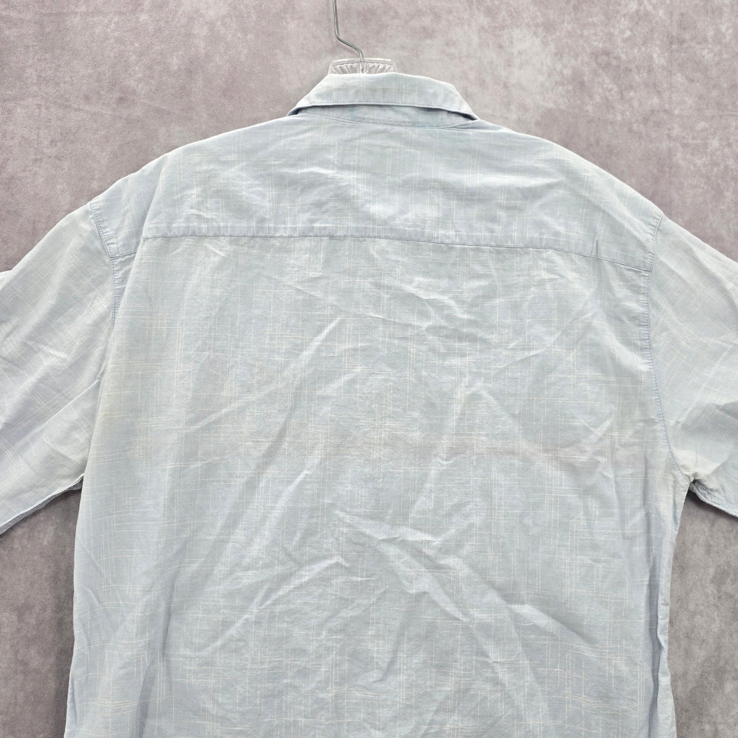 Batik Bay Surf Blue Beach Palm Tropical Island Vintage Hawaiian Shirt Medium