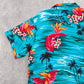 Blue Floral Jamaica Beach Palm Tropical Surf Island Vintage Hawaiian Shirt M