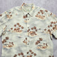 Island Shores Gray Beach Palm Tropical Surf Island Vintage Hawaiian Shirt Large