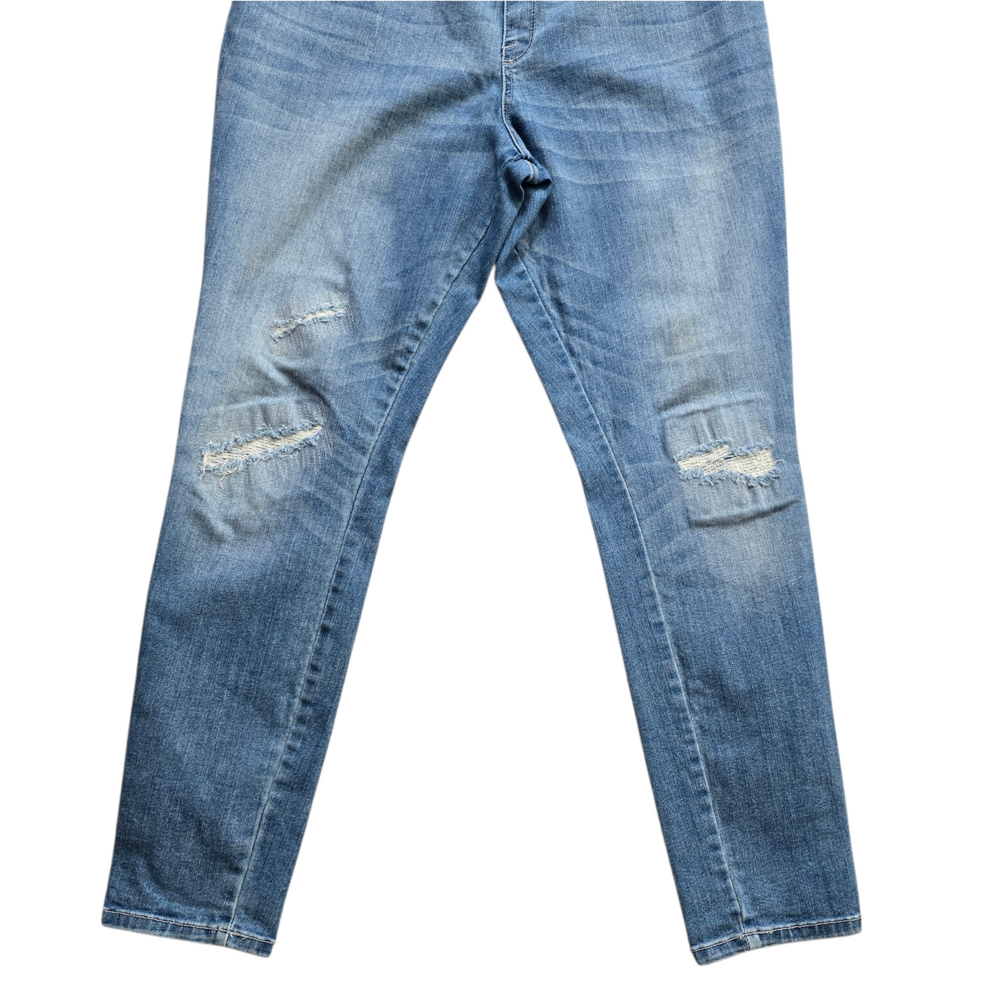 Liz Lange Maternity Blue Distressed Cotton Stretch Jeggings Jeans Pants Large