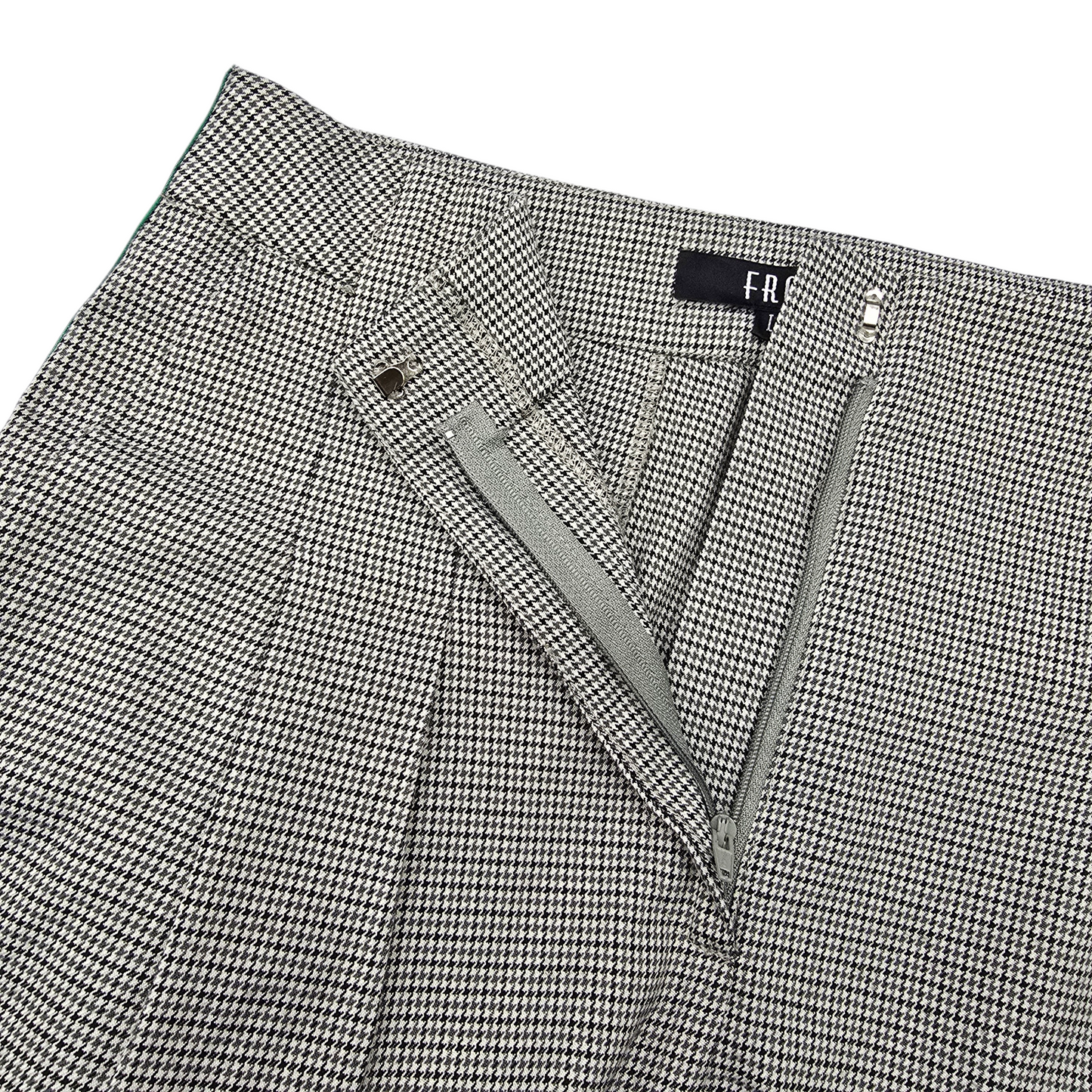 Frmz Gray Houndstooth Stripe Chic Office Work Formal KPop Preppy Pants Large