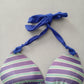 Purple Y2K Swim Resort Beach Stripe Grunge Goth Tropical Bikini Top Large Large