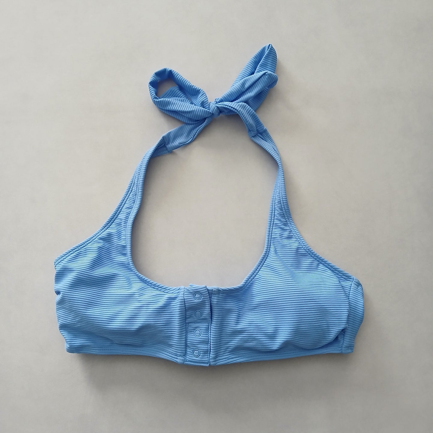 Blue Y2K Swim Resort Beach Vacation Halter Grunge Tropical Goth Bikini Top Large