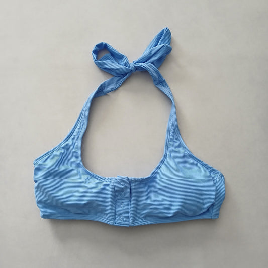 Blue Y2K Swim Resort Beach Vacation Halter Grunge Tropical Goth Bikini Top Large