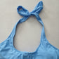 Blue Y2K Swim Resort Beach Vacation Halter Grunge Tropical Goth Bikini Top Large