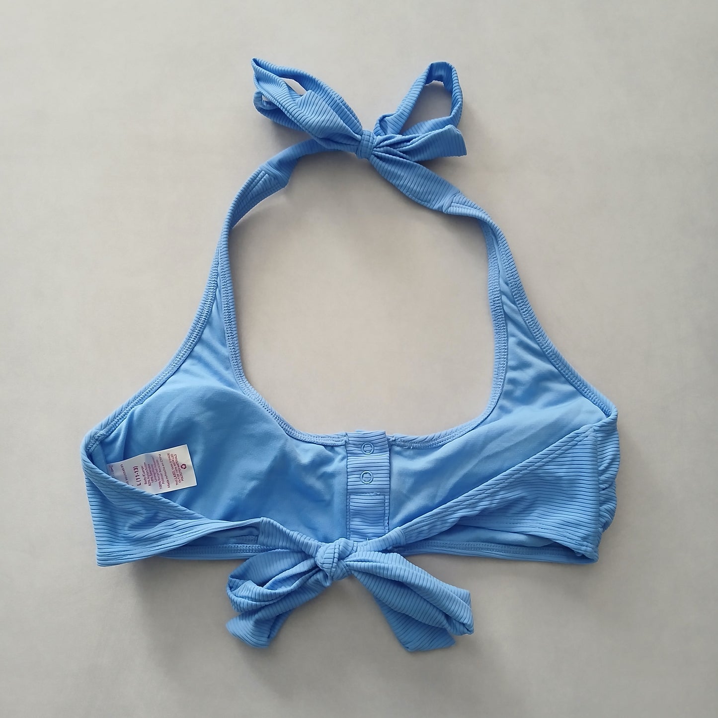 Blue Y2K Swim Resort Beach Vacation Halter Grunge Tropical Goth Bikini Top Large