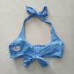 Blue Y2K Swim Resort Beach Vacation Halter Grunge Tropical Goth Bikini Top Large