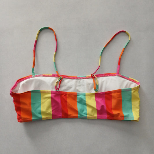 Colorful Y2K Swim Resort Beach Vacation Grunge Tropical Goth Bikini Top Large