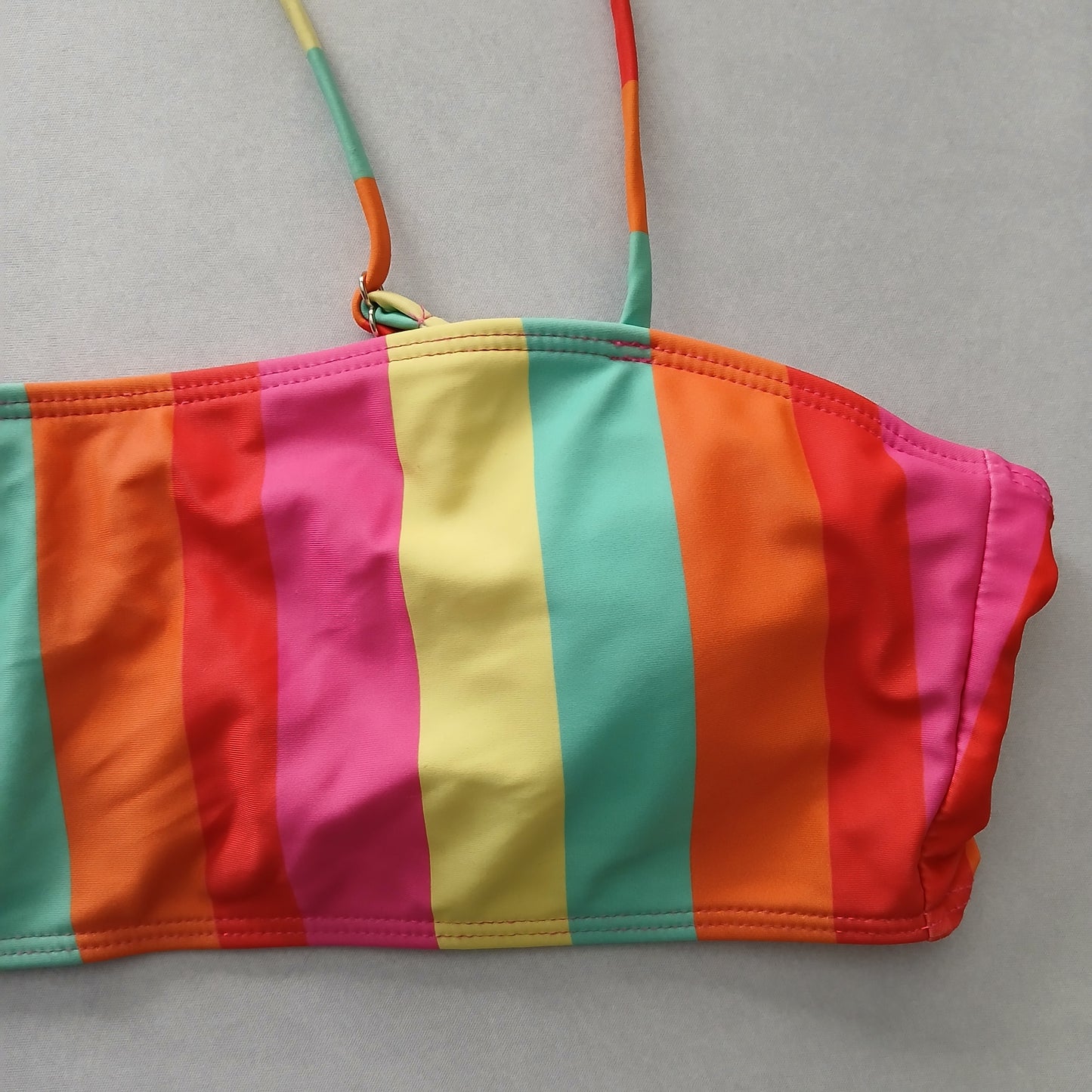 Colorful Y2K Swim Resort Beach Vacation Grunge Tropical Goth Bikini Top Large